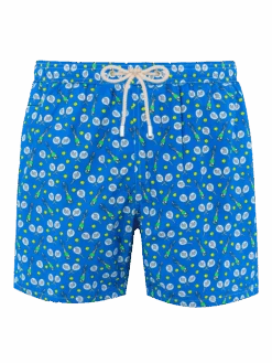 MC2 Saint Barth Man Lightweight Fabric Swim-shorts Lighting Micro Fantasy With Padel Winner Print