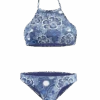 High Neck Bikini Denim Leaves -MC2 Saint Barth Shop 6936380735672