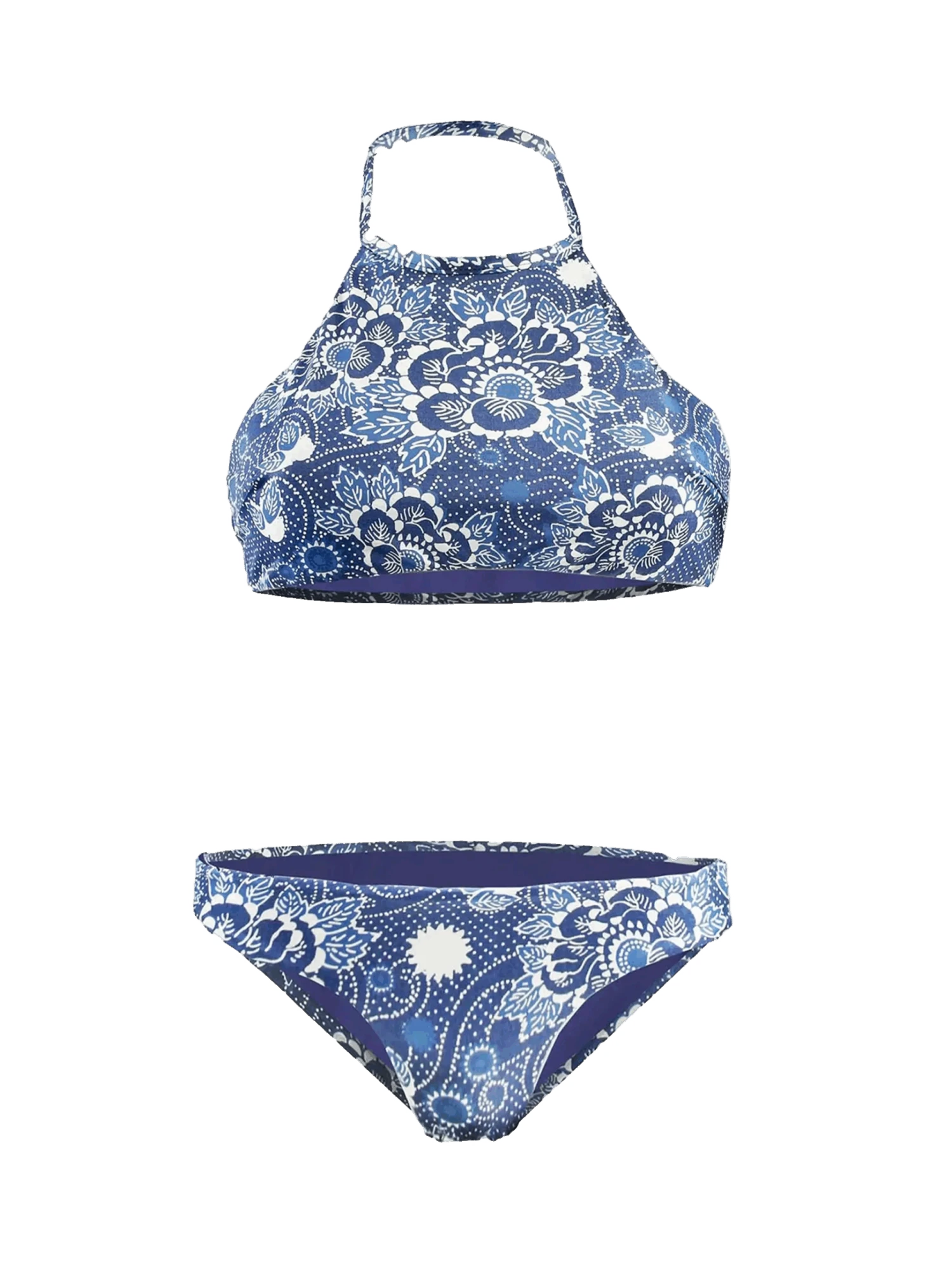 High Neck Bikini Denim Leaves 3 High Neck Bikini Denim Leaves