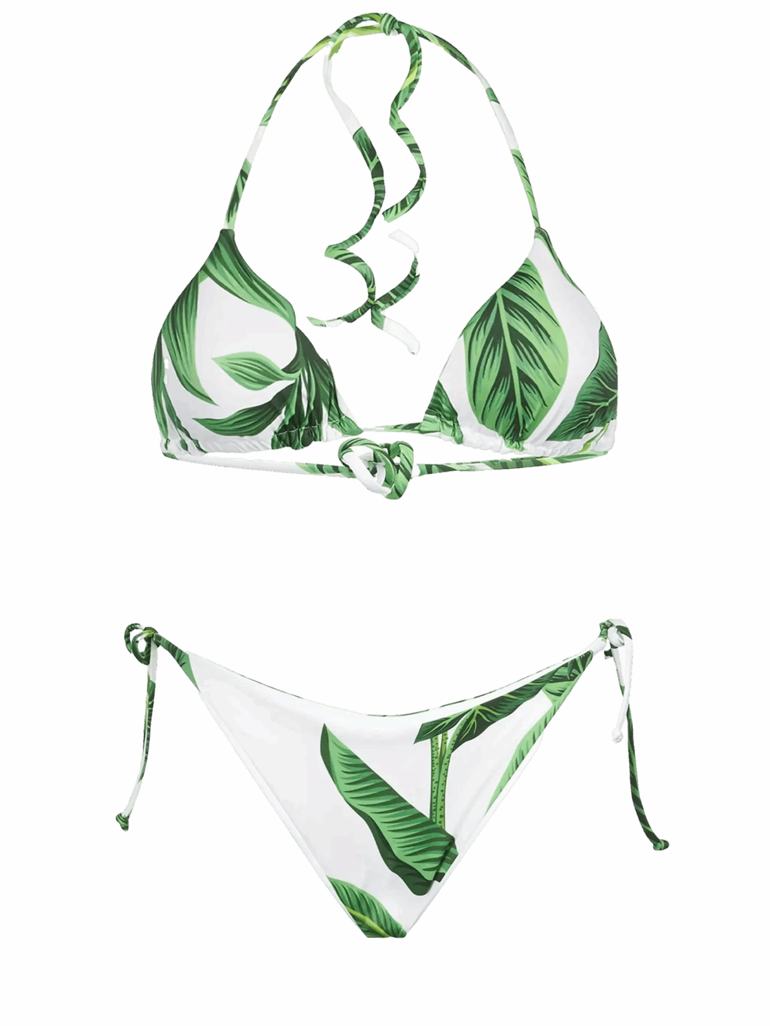 Woman Triangle Bikini With Tropical Print 3 Woman Triangle Bikini With Tropical Print