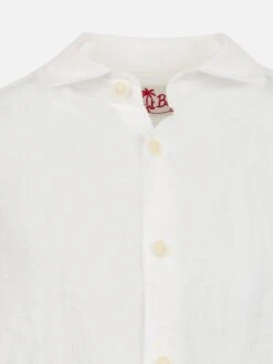 MC2 Saint Barth Kid White Linen Shirt Agnes -MC2 Saint Barth Shop AGN0001 01520F boy linen shirt white 3