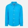 MC2 Saint Barth Kid Turquoise Linen Shirt Agnes