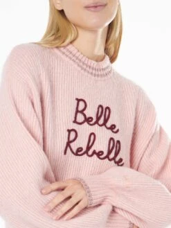 Brushed Knit Dress With Belle Rebelle Embroidery -MC2 Saint Barth Shop AMAI002 EMRE20 woman pink knitted dress 3