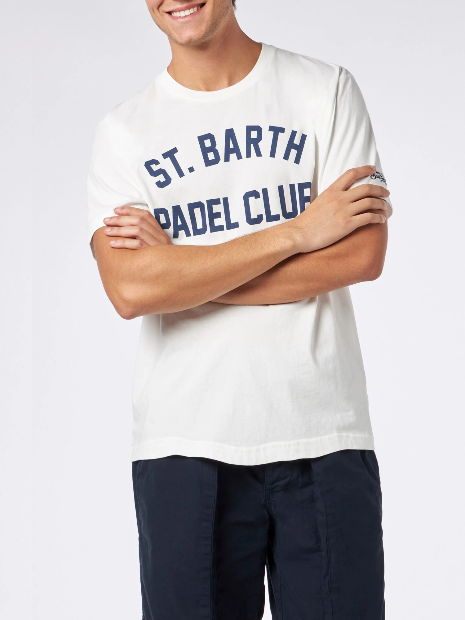 MC2 Saint Barth Man Heavy Cotton T-shirt With St. Barth Padel Club 4 MC2 Saint Barth Man Heavy Cotton T-shirt With St. Barth Padel Club - Image 2