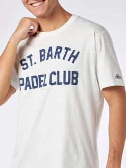 MC2 Saint Barth Man Heavy Cotton T-shirt With St. Barth Padel Club