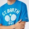MC2 Saint Barth Man Heavy Cotton T-shirt With St. Barth Padel Club Print 2 MC2 Saint Barth Man Heavy Cotton T-shirt With St. Barth Padel Club Print -MC2 Saint Barth Shop ARN0001 10531E man bluette tshirt padel 2