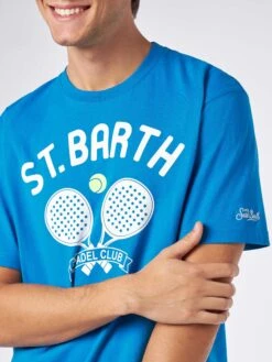 MC2 Saint Barth Man Heavy Cotton T-shirt With St. Barth Padel Club Print