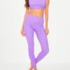Animalier Purple Pastel Printed Yoga Top And Leggings