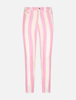 MC2 Saint Barth Woman Pink Striped Print Denim Belleville 10 MC2 Saint Barth Woman Pink Striped Print Denim Belleville -MC2 Saint Barth Shop BELL001 01620F woman denim pants pink striped 4