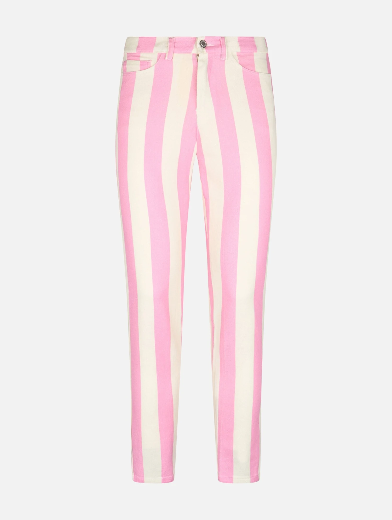 MC2 Saint Barth Woman Pink Striped Print Denim Belleville 6 MC2 Saint Barth Woman Pink Striped Print Denim Belleville - Image 4