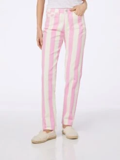 MC2 Saint Barth Woman Pink Striped Print Denim Belleville