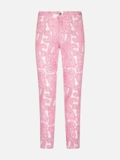 MC2 Saint Barth Woman Pink Paisley Print Denim Belleville -MC2 Saint Barth Shop BELL001 04171F woman denim pants pink paisley 4