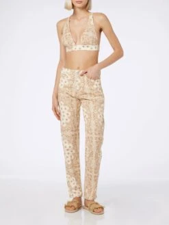 MC2 Saint Barth Woman Off-white Bandanna Print Denim Belleville -MC2 Saint Barth Shop BELL001 04172F woman denim bandanna beige 4