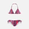 Red And Blue Gipsy Print Girl's Bikini