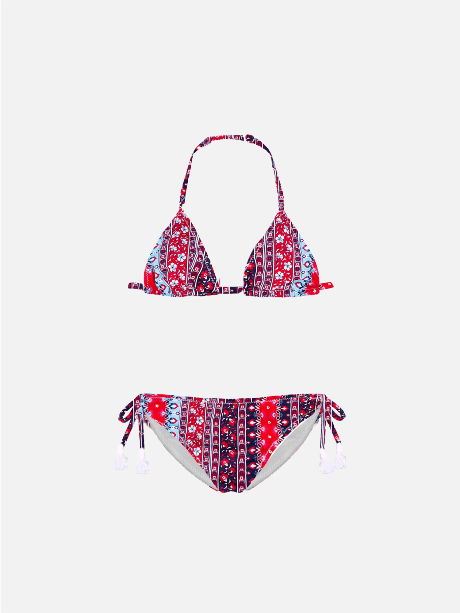 Red And Blue Gipsy Print Girl's Bikini 3 Red And Blue Gipsy Print Girl's Bikini
