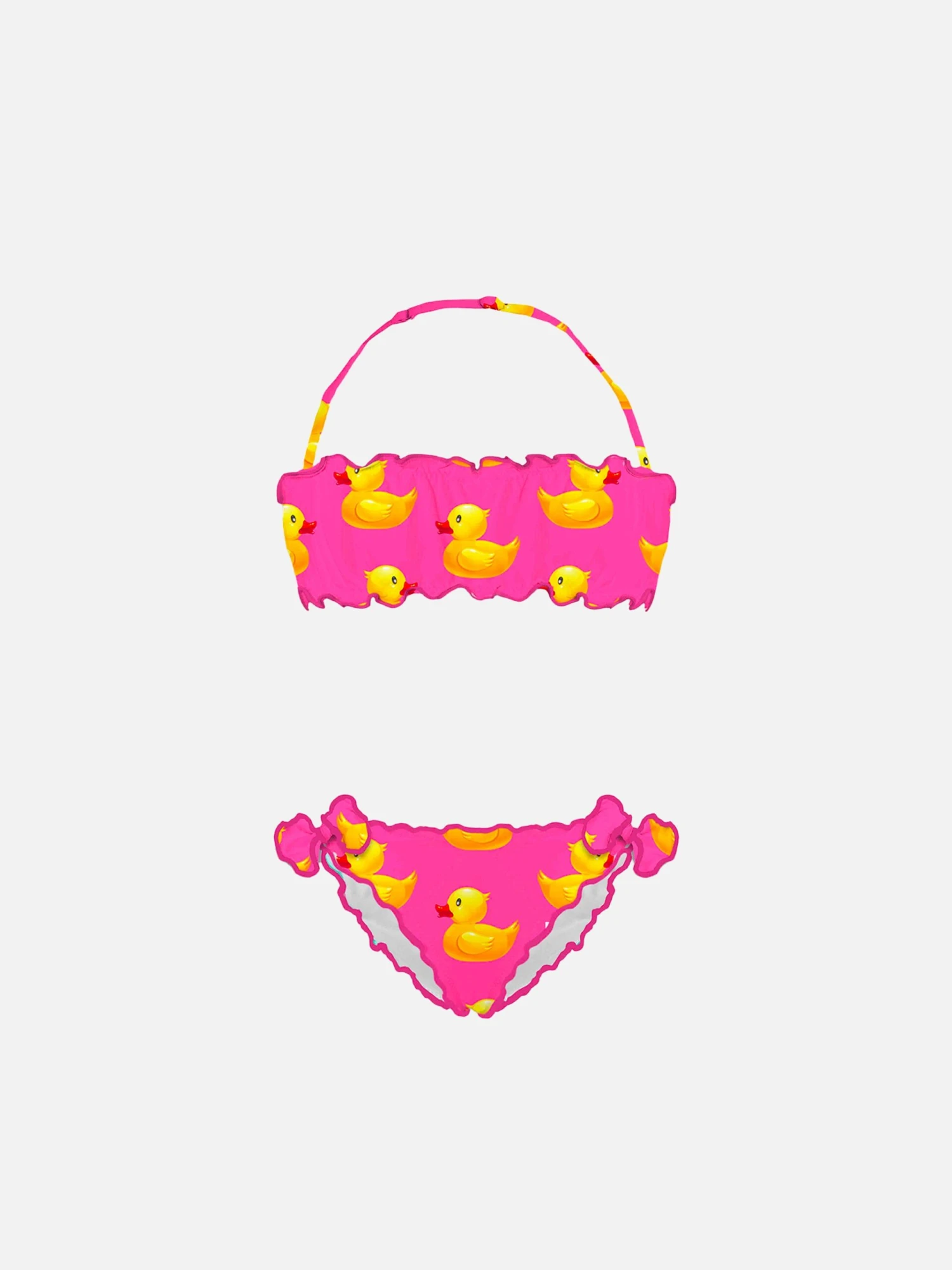 Girl Bandeau Bikini With Ducky Print 2 Girl Bandeau Bikini With Ducky Print