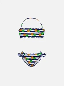 Girl Bandeau Bikini With Pineapple Print