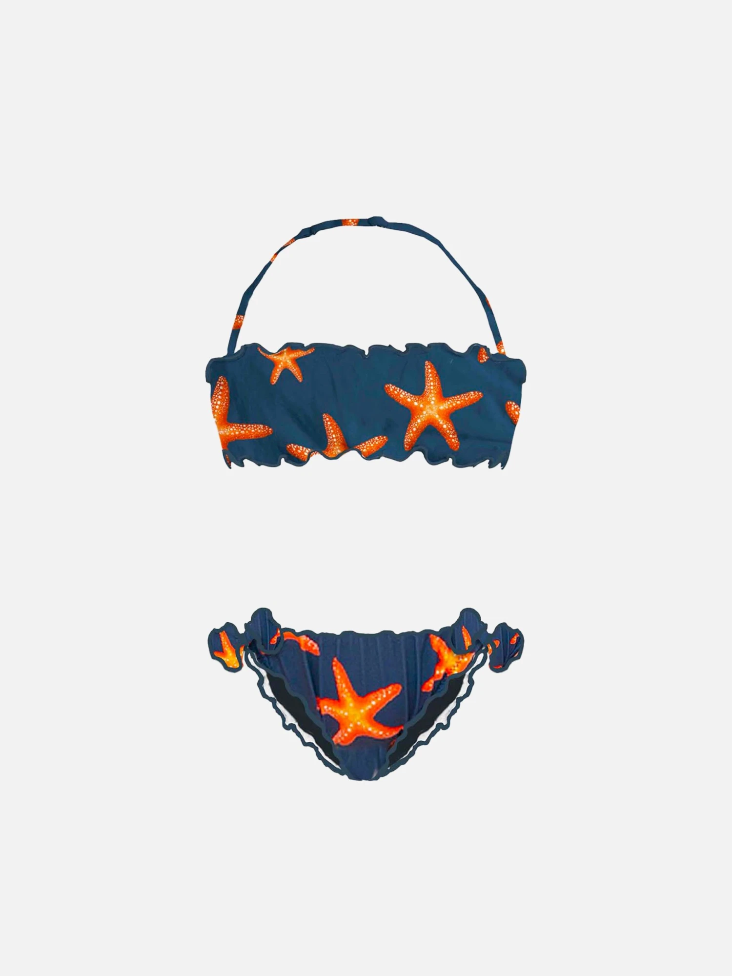 Girl Bandeau Bikini With Starfish Print 3 Girl Bandeau Bikini With Starfish Print