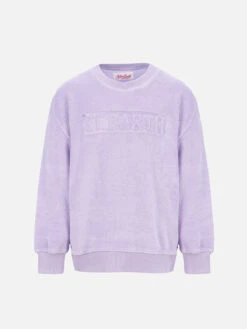MC2 Saint Barth Girl Lilac Terry Sweatshirt Briony With Saint Barth Logo