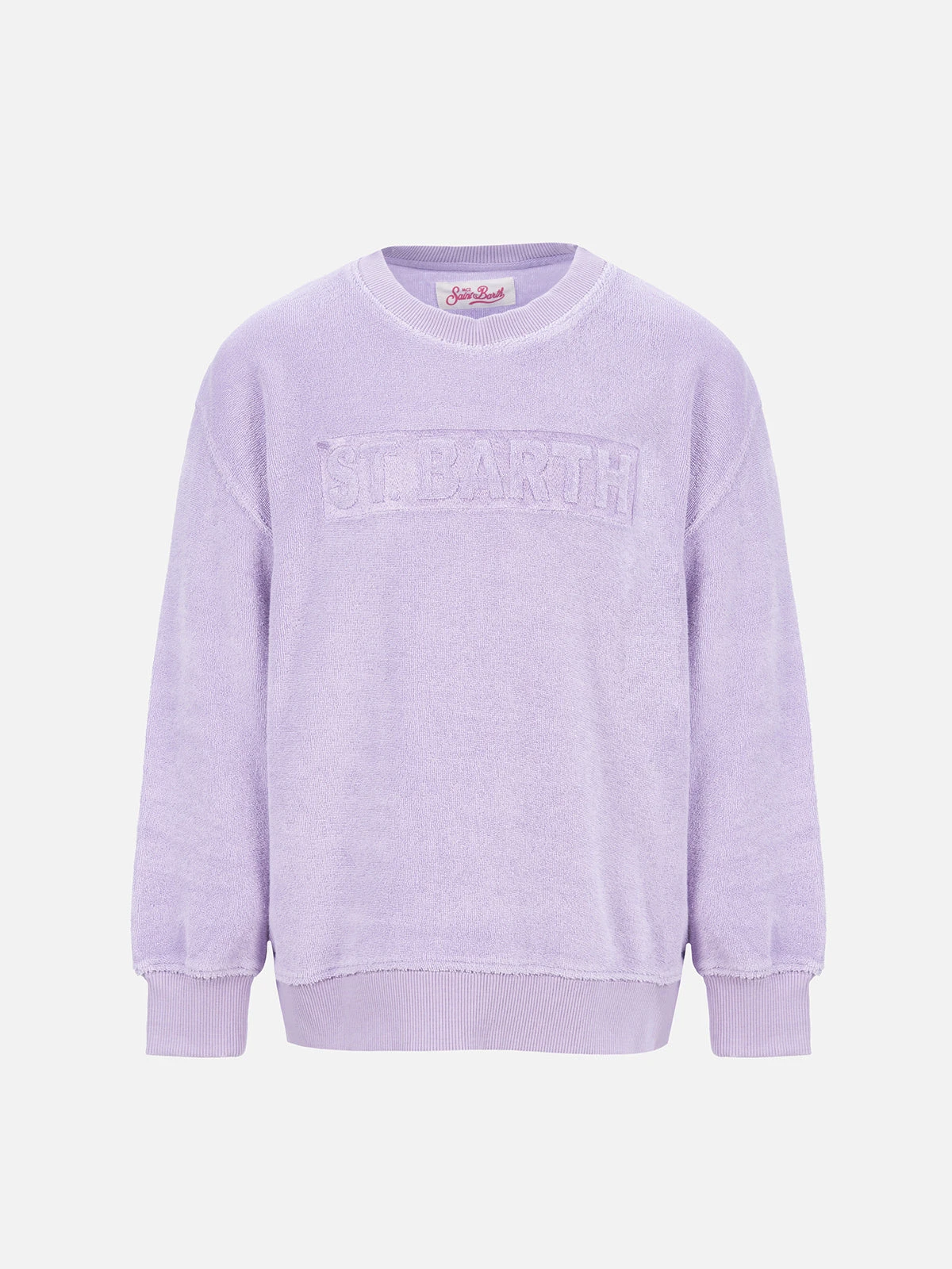 MC2 Saint Barth Girl Lilac Terry Sweatshirt Briony With Saint Barth Logo 3 MC2 Saint Barth Girl Lilac Terry Sweatshirt Briony With Saint Barth Logo