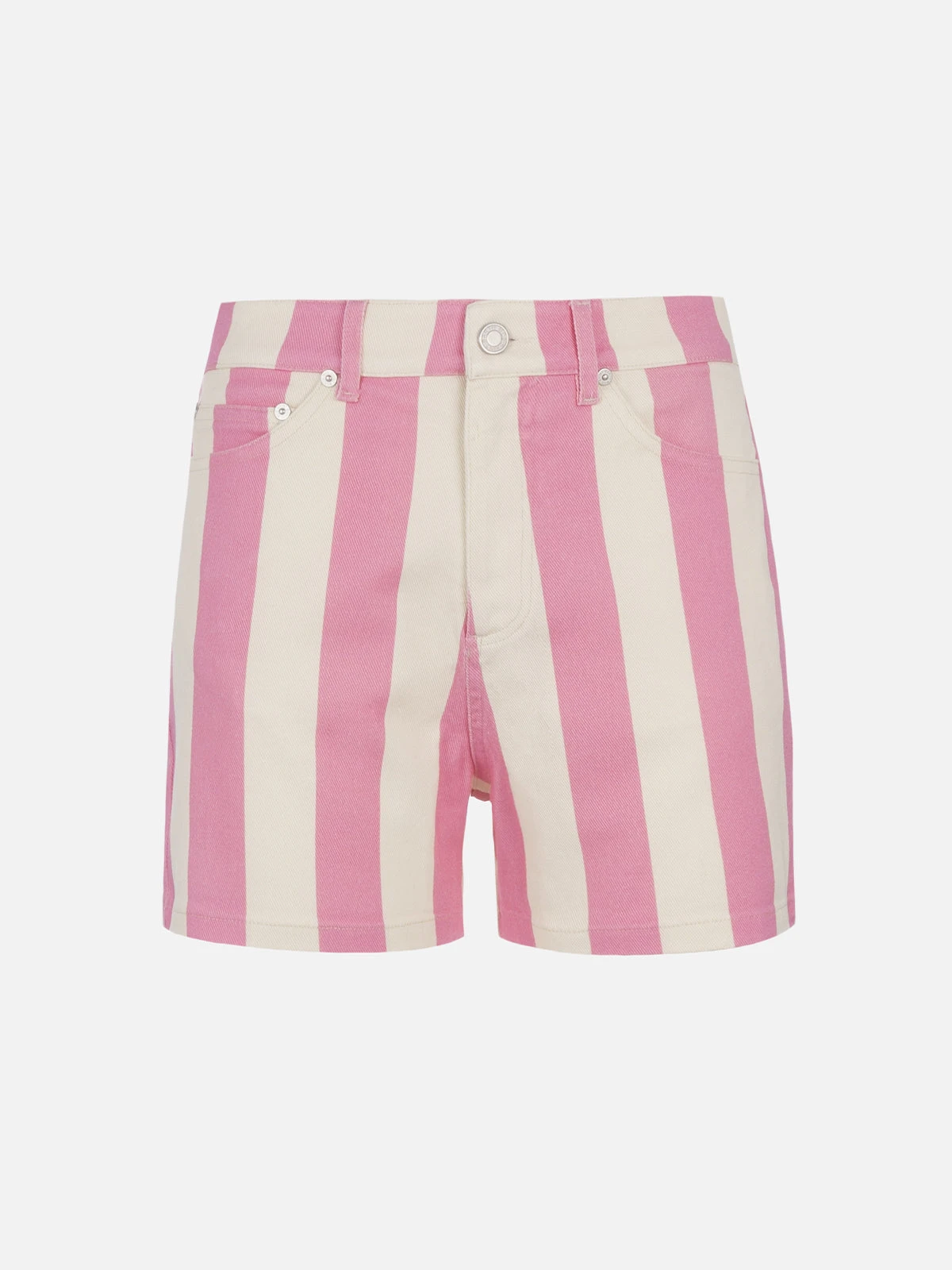 MC2 Saint Barth Woman Pink Striped Print Denim Bermuda Cancun 5 MC2 Saint Barth Woman Pink Striped Print Denim Bermuda Cancun - Image 3