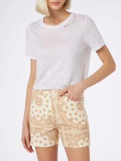 MC2 Saint Barth Woman Bandanna Print Denim Bermuda Cancun 9 MC2 Saint Barth Woman Bandanna Print Denim Bermuda Cancun -MC2 Saint Barth Shop CAC002 04172F woman denim shorts bermuda bandanna beige 2