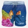 MC2 Saint Barth Man Swim Shorts With Capri Print