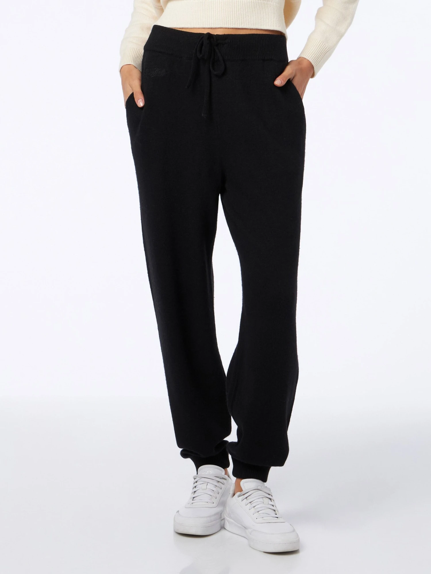 MC2 Saint Barth Woman Knitted Black Jogger Pants 3 MC2 Saint Barth Woman Knitted Black Jogger Pants