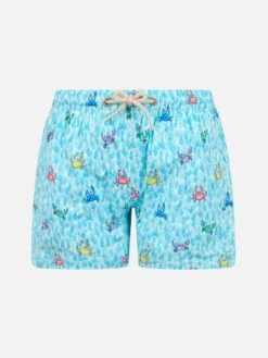 MC2 Saint Barth Boy Comfort Light Swim Shorts With Crabs Print