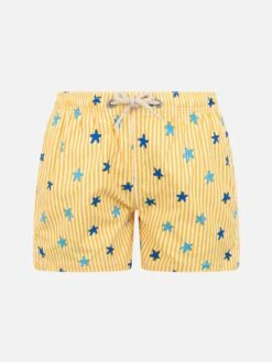 MC2 Saint Barth Boy Comfort Light Jr Swim Shorts With Starfishes Print