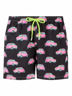MC2 Saint Barth Man Light Fabric Swim Shorts With Cars Print | MARCO LODOLA SPECIAL EDITION