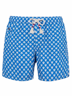 MC2 Saint Barth Man Lightweight Fabric Swim-shorts Lighting 70 With Seastars Print