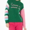 MC2 Saint Barth Woman Boxy Shape Soft Sweater With Comme Ci Comme ça Embroidery 1 MC2 Saint Barth Woman Boxy Shape Soft Sweater With Comme Ci Comme ça Embroidery -MC2 Saint Barth Shop DANY002 00428E sweater woman wool green embroidery 1