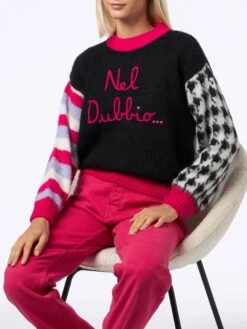 MC2 Saint Barth Woman Boxy Shape Soft Sweater With Nel Dubbio...embroidery