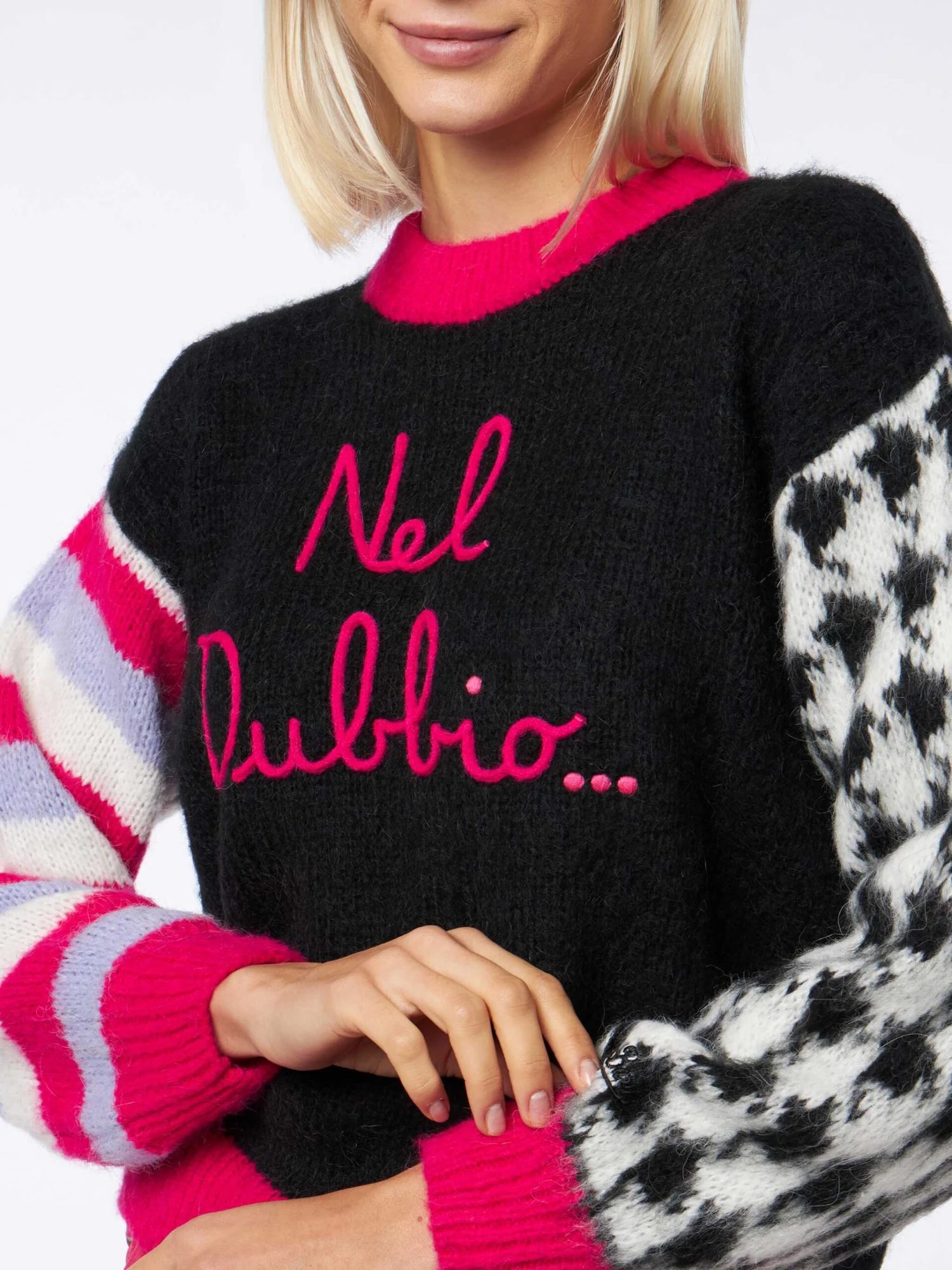 MC2 Saint Barth Woman Boxy Shape Soft Sweater With Nel Dubbio...embroidery 4 MC2 Saint Barth Woman Boxy Shape Soft Sweater With Nel Dubbio...embroidery - Image 2