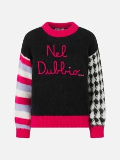 MC2 Saint Barth Woman Boxy Shape Soft Sweater With Nel Dubbio...embroidery 9 MC2 Saint Barth Woman Boxy Shape Soft Sweater With Nel Dubbio...embroidery -MC2 Saint Barth Shop DANY002 10985E woman sweater embroidery black 4