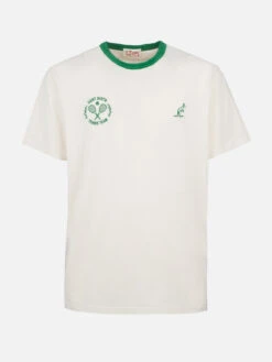 MC2 Saint Barth Man White Cotton T-shirt Dover With Australian Embroidery | AUSTRALIAN BRAND SPECIAL EDITION -MC2 Saint Barth Shop DOV0001 00653F tshirt australian tennis 1