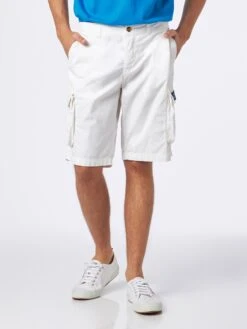 MC2 Saint Barth Man White Cotton Cargo Shorts