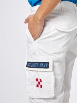 MC2 Saint Barth Man White Cotton Cargo Shorts -MC2 Saint Barth Shop FREE001 SBNV01 man white cotton cargo shorts 3