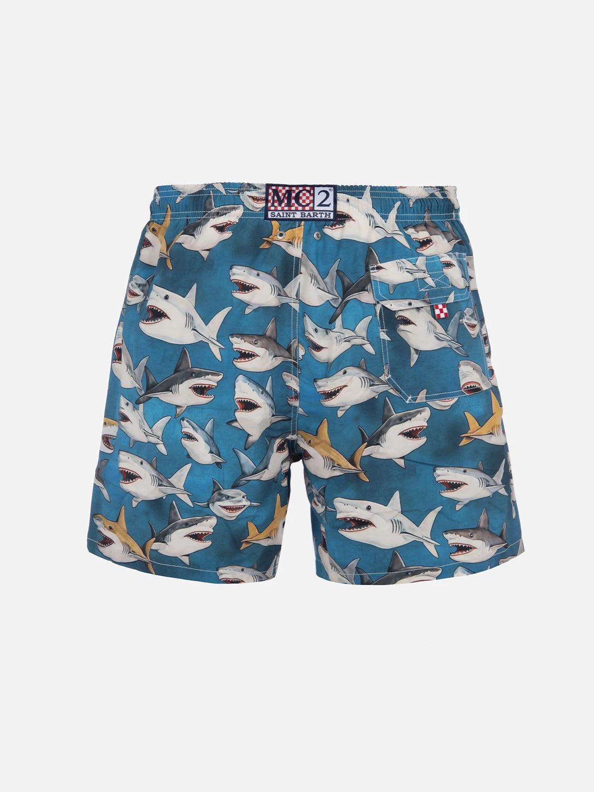 MC2 Saint Barth Man Mid-length Gustavia Swim-shorts With Shark Print| AI CO-CREATED DESIGN BY RICKDICK - POWERED BY RED-EYE 4 MC2 Saint Barth Man Mid-length Gustavia Swim-shorts With Shark Print| AI CO-CREATED DESIGN BY RICKDICK - POWERED BY RED-EYE - Image 2