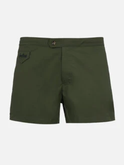 MC2 Saint Barth Man Military Green Fitted Cut Swim Shorts Harrys