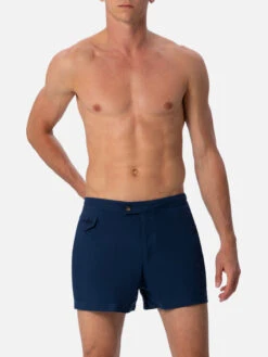MC2 Saint Barth Man Navy Blue Fitted Cut Swim Shorts Harrys -MC2 Saint Barth Shop HAR0001 00320F 01