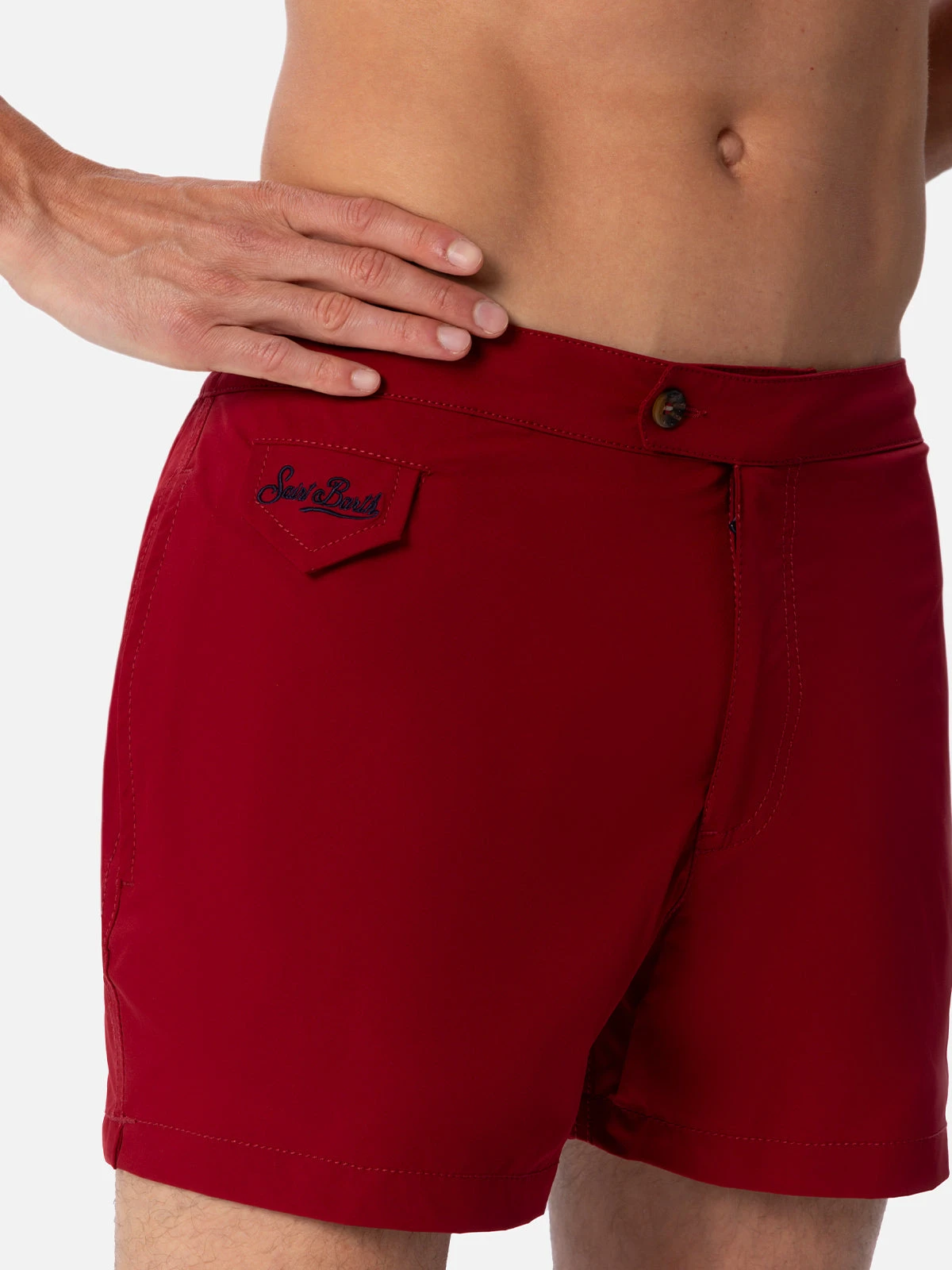 MC2 Saint Barth Man Burgundy Fitted Cut Swim Shorts Harrys 5 MC2 Saint Barth Man Burgundy Fitted Cut Swim Shorts Harrys - Image 3
