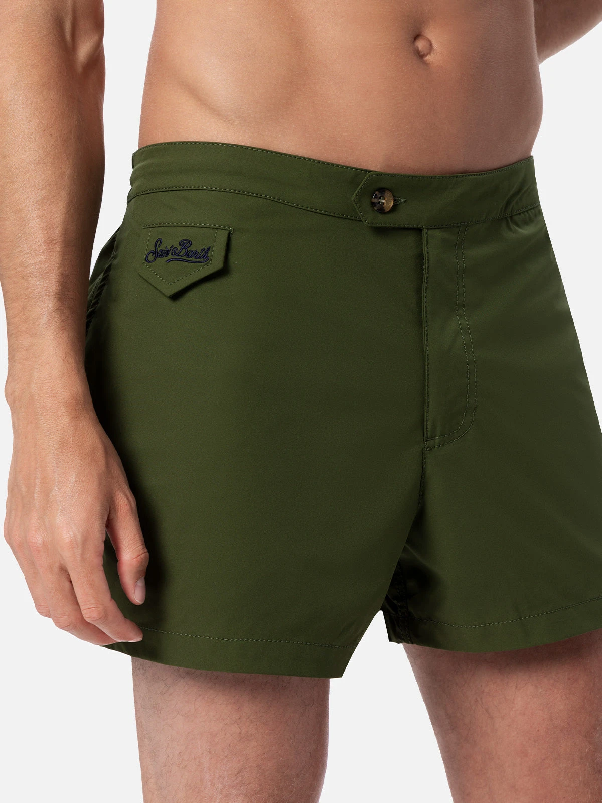 MC2 Saint Barth Man Military Green Fitted Cut Swim Shorts Harrys 6 MC2 Saint Barth Man Military Green Fitted Cut Swim Shorts Harrys - Image 4