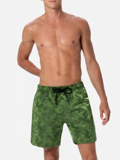 MC2 Saint Barth Man Ripstop Fabric Swim Shorts Harbour The Riviera With Camo Jacquard -MC2 Saint Barth Shop HARB001 00132F 01