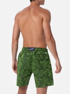 MC2 Saint Barth Man Ripstop Fabric Swim Shorts Harbour The Riviera With Camo Jacquard -MC2 Saint Barth Shop HARB001 00132F 03