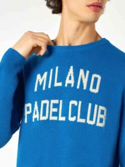 Man Sweater With Milano Padel Club Jacquard