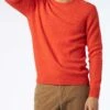 MC2 Saint Barth Man Orange Stretch Wool Sweater With St. Barth Embroidery