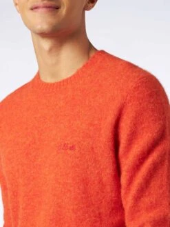 MC2 Saint Barth Man Orange Stretch Wool Sweater With St. Barth Embroidery -MC2 Saint Barth Shop HER0001 00386E orange sweater man wool 3