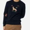 MC2 Saint Barth Man Crewneck Donegal Sweater With English Pointer Jacquard 2 MC2 Saint Barth Man Crewneck Donegal Sweater With English Pointer Jacquard -MC2 Saint Barth Shop HER0001 09779E donegal man sweater blue 1